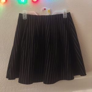 Vintage Paperoc black & white striped band stretch waist loose pleated skirt